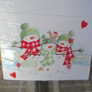 H9-NEW 18 Faith/Family/Friends Snow people Cards w/ envelopes